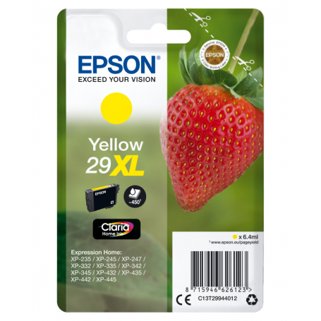 TINTA EPSON CLARIA 29XL AMARILLO XP235 XP332 XP335 XP432 XP435