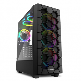 CAJA SHARKOON RGB HEX ATX 2XUSB3.0 SIN FUENTE NEGRO