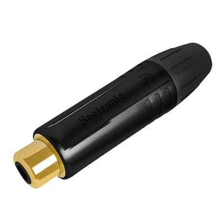 Seetronic RCA Connector - Female - Black Housing Contactos chapados en oro - tapa negra