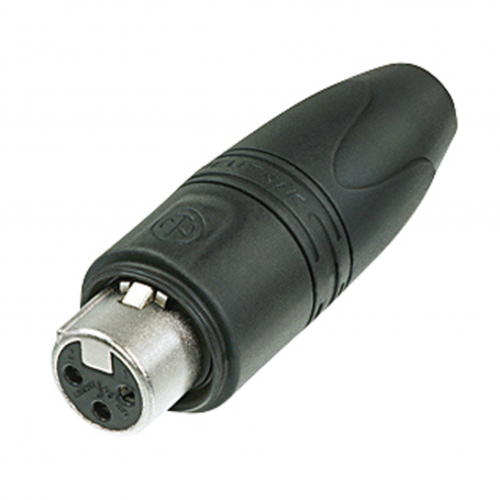 Neutrik XLR 3P 'Heavy Duty' IP Connector - female - Neutrik XX HD Con carcasa de metal negro con contactos dorados