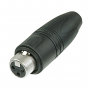 Neutrik XLR 3P 'Heavy Duty' IP Connector - female - Neutrik XX HD Con carcasa de metal negro con contactos dorados