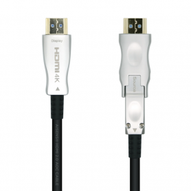 CABLE HDMI AISENS V2.0 OPTICO ACTIVO AOC DESMONTABLE 4K60HZ M/M 20M NEGRO