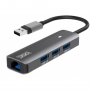 HUB 3GO USB HUB37PETH2 3 PUERTOS RJ45