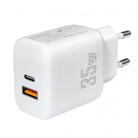 CARGADOR LEOTEC 35W 1 USB C PD+1 USB A NEGRO COMPATIBLE CON APPLE Y SAMSUNG