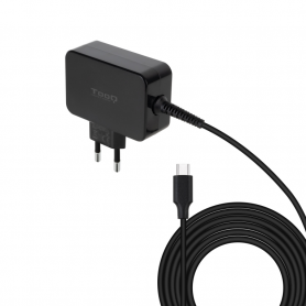 CARGADOR TOOQ PORTATIL GAN USB-C PD 65W NEGRO