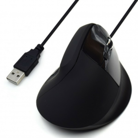 RATON EWENT OPTICO VERTICAL/ERGONOMICO USB2.0 800-1200-1800 PPP 5 BOTONES NEGRO